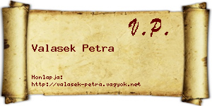 Valasek Petra névjegykártya